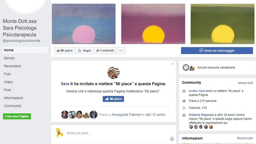 Pagina Facebook Sara Monte